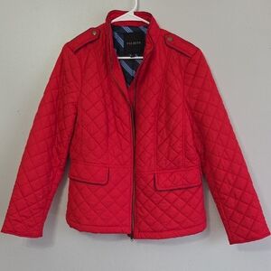 Talbots Vibrant Red Quilted Puffer Jacket
